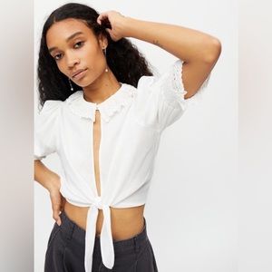 Urban outfitters urban renewal white crop blouse nwt